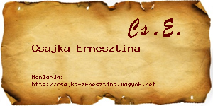Csajka Ernesztina névjegykártya
