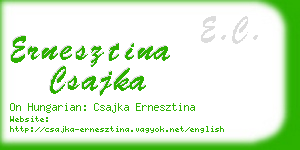 ernesztina csajka business card
